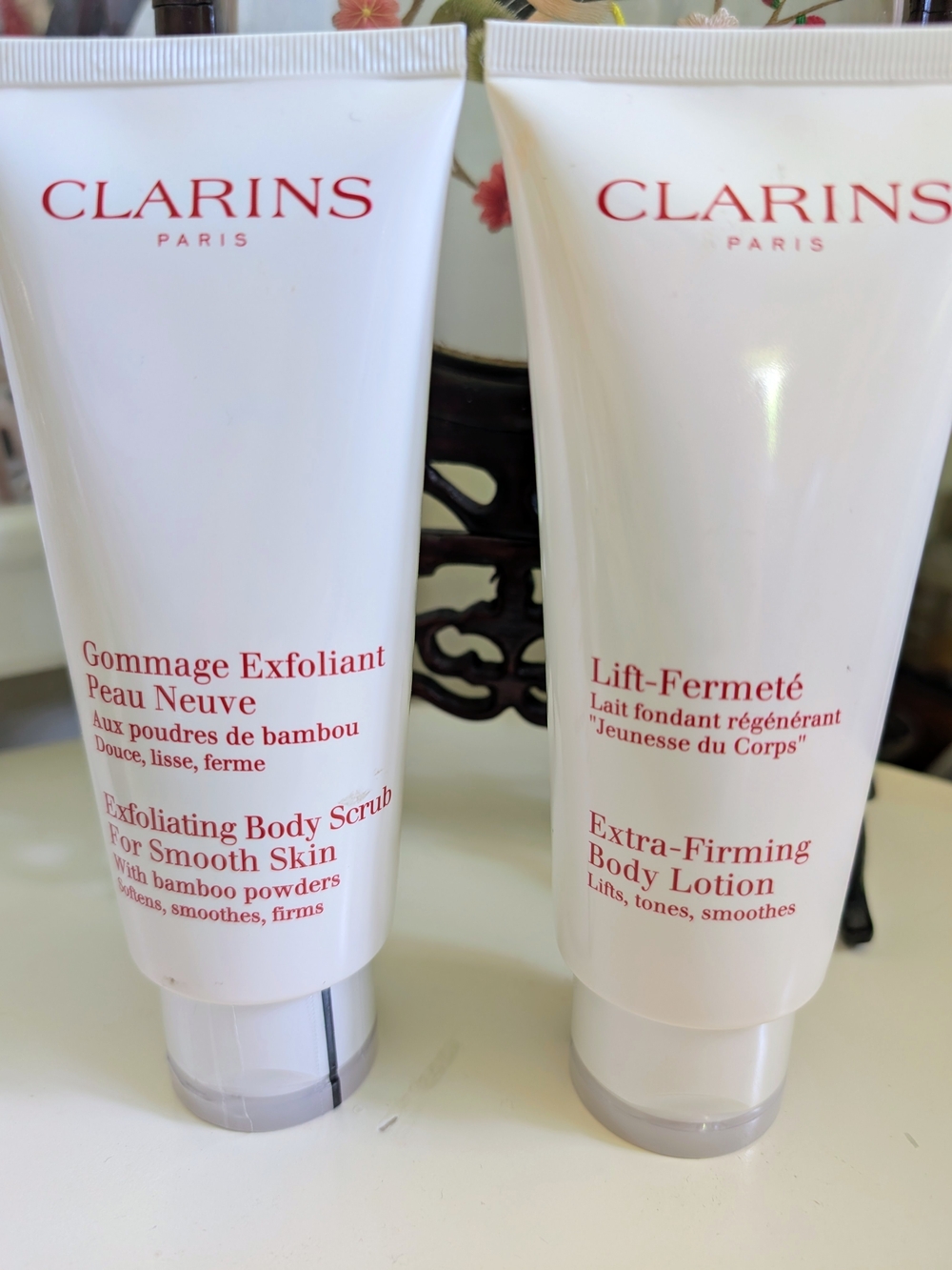 Clarins Body Care Bundle: Body Scrub + Extra-Firming Body Lotion